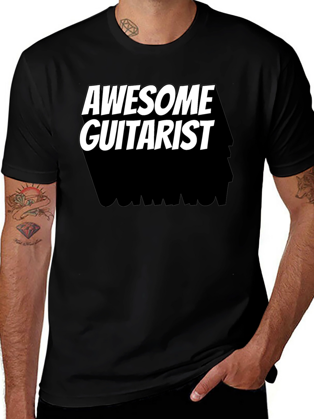 Awesome Guitarist Black T-Shirt