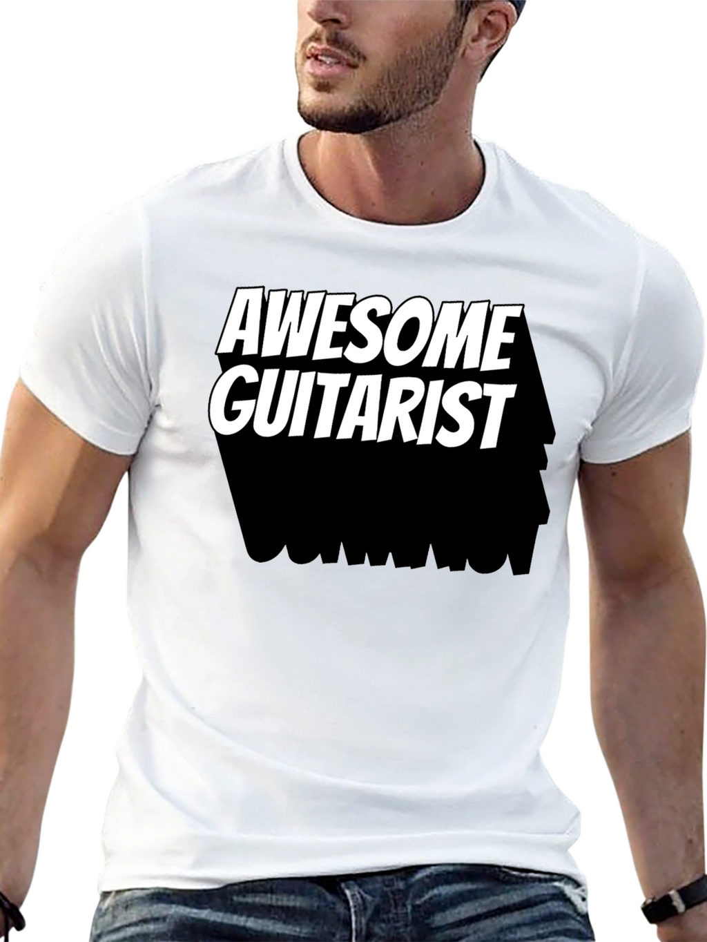 Awesome Guitarist Black T-Shirt