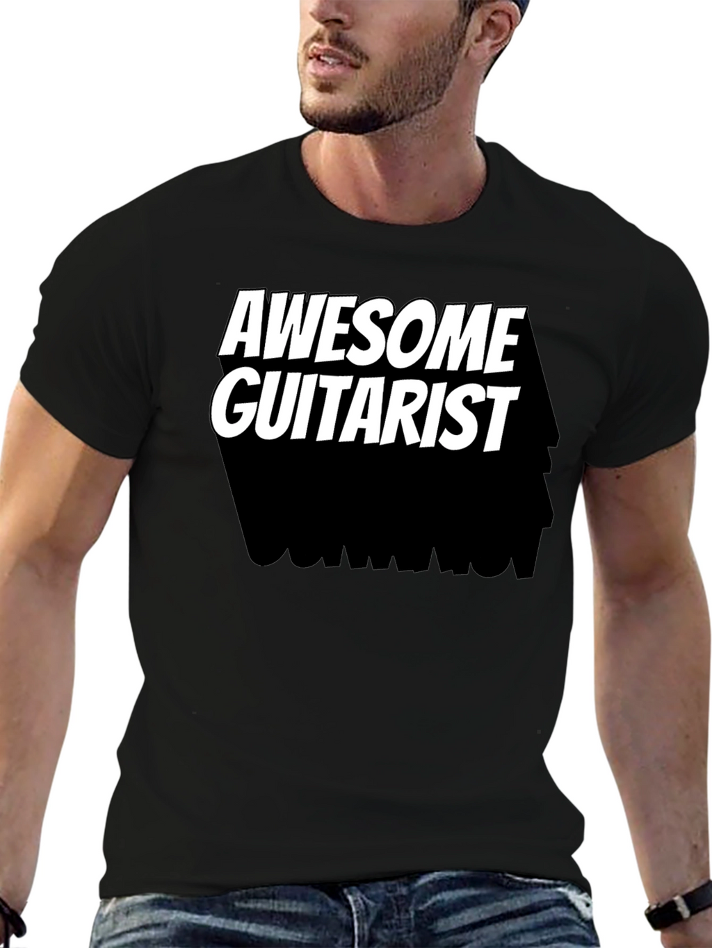 Awesome Guitarist Black T-Shirt