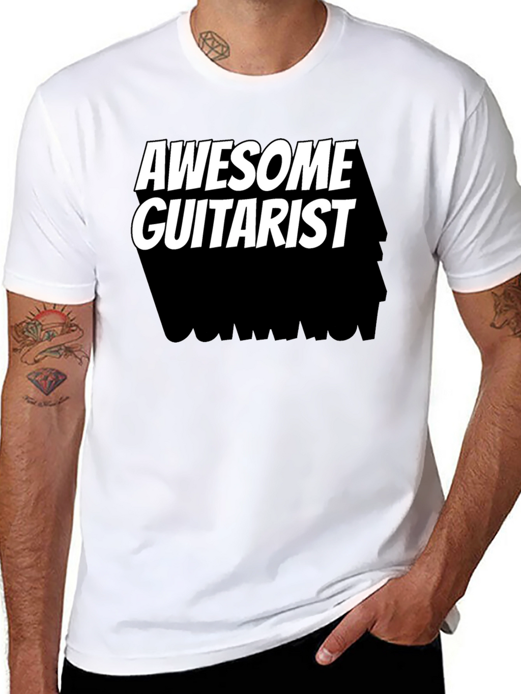 Awesome Guitarist Black T-Shirt