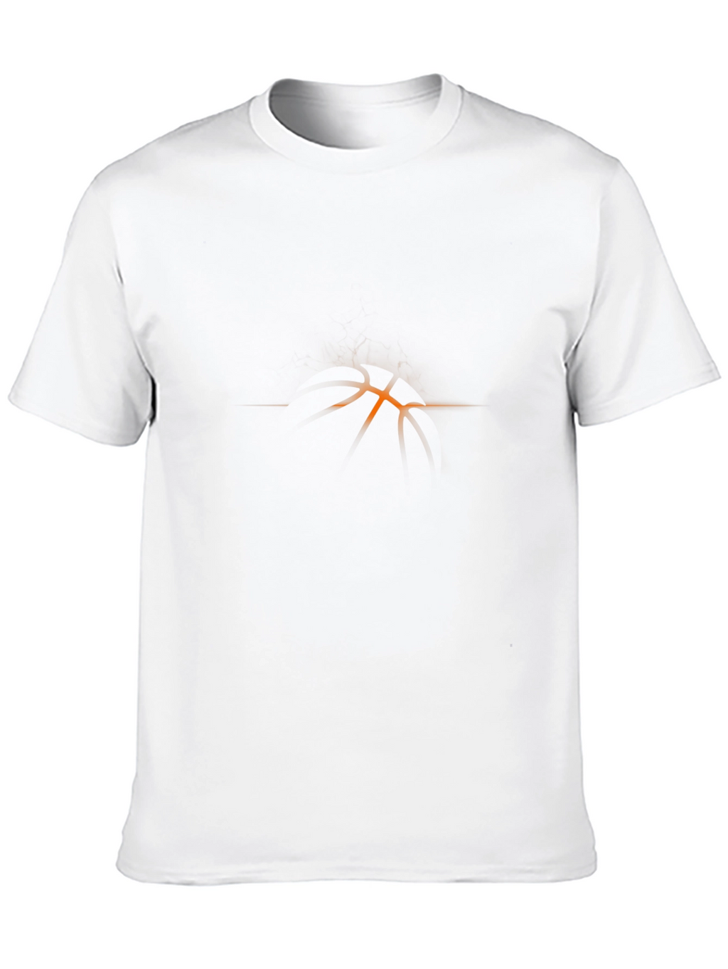 Mens Black Graphic Tee - Abstract Orange Design