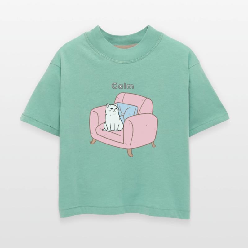 Calm Cat on Cozy Chair - Cute Relaxed Pet Lover De