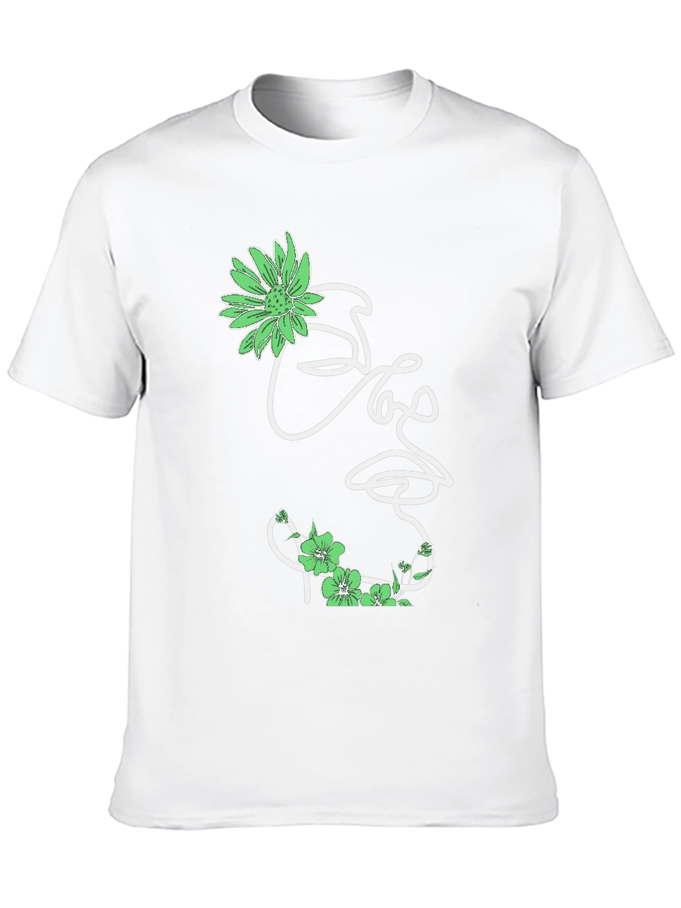 Floral Face Graphic Tee - Stylish Mens Black T-Shirt