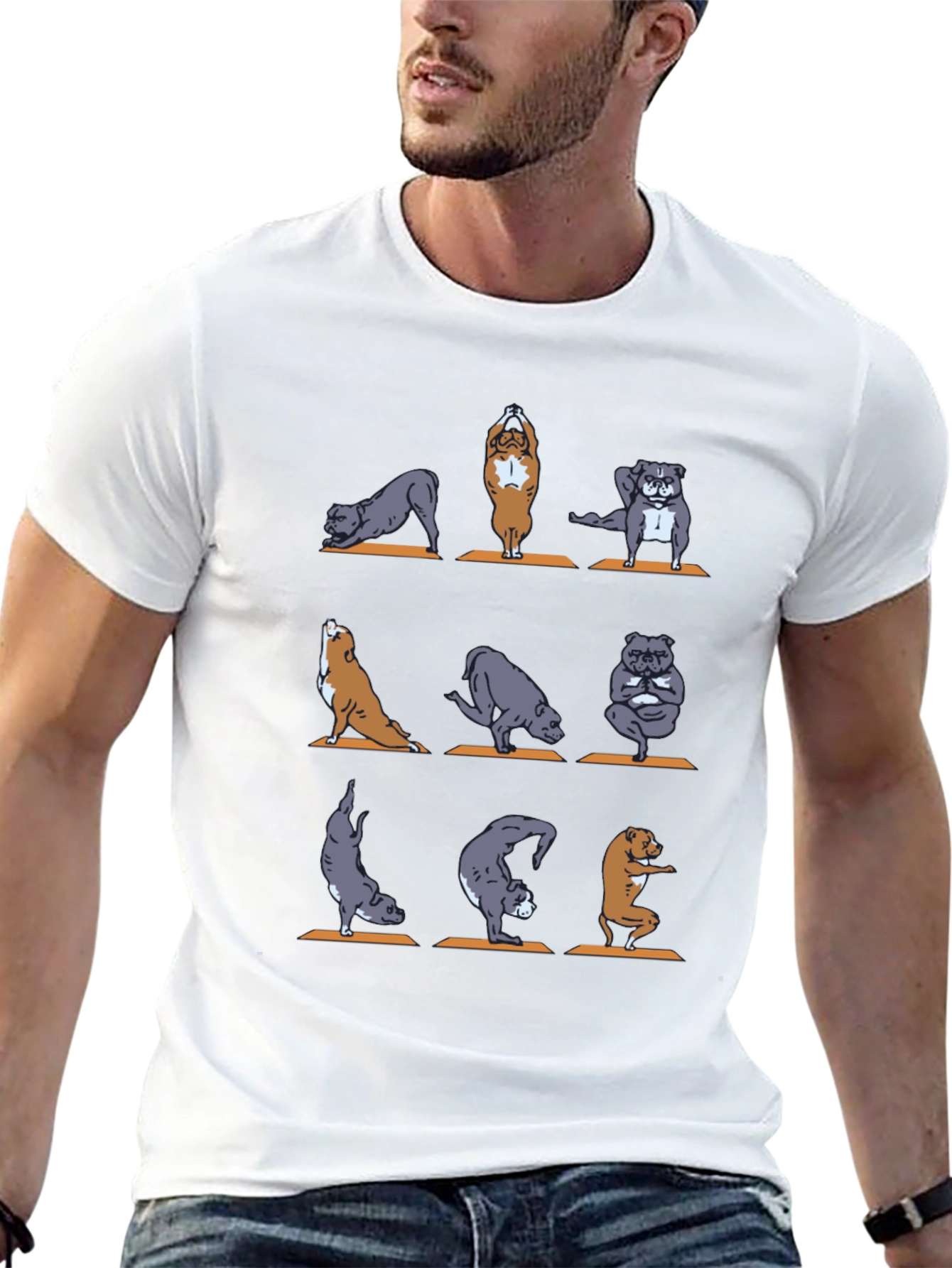 Yoga Dogs Graphic T-Shirt - Unisex