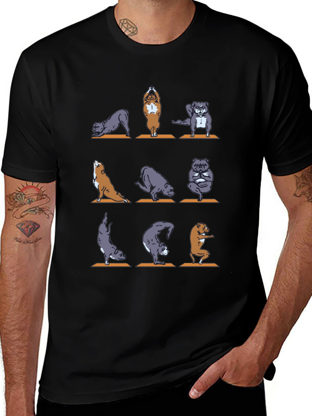 Yoga Dogs Graphic T-Shirt - Unisex
