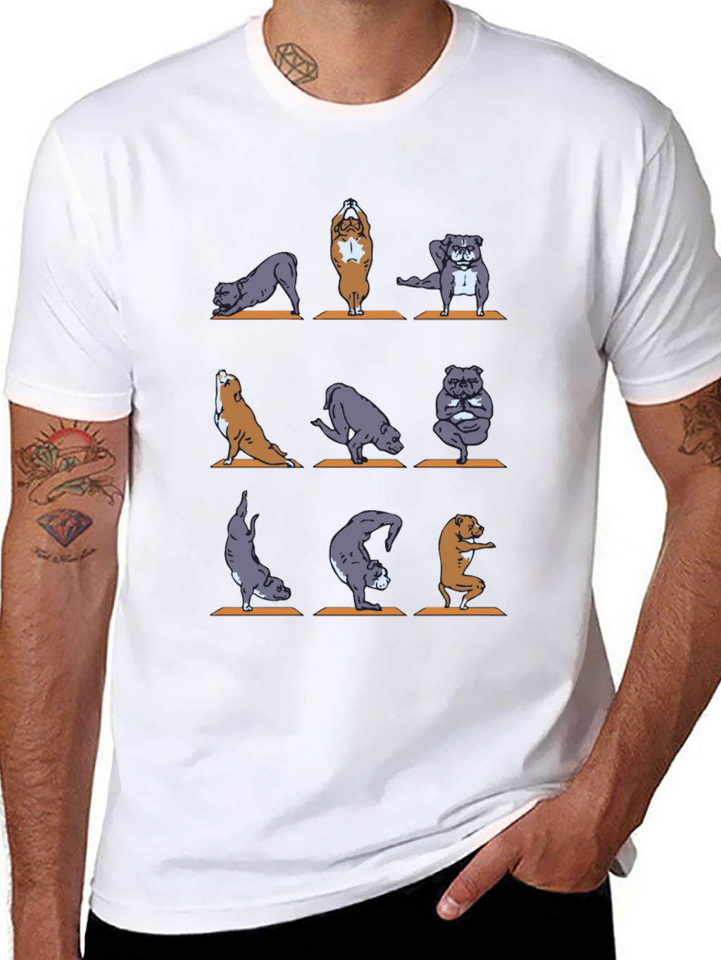 Yoga Dogs Graphic T-Shirt - Unisex