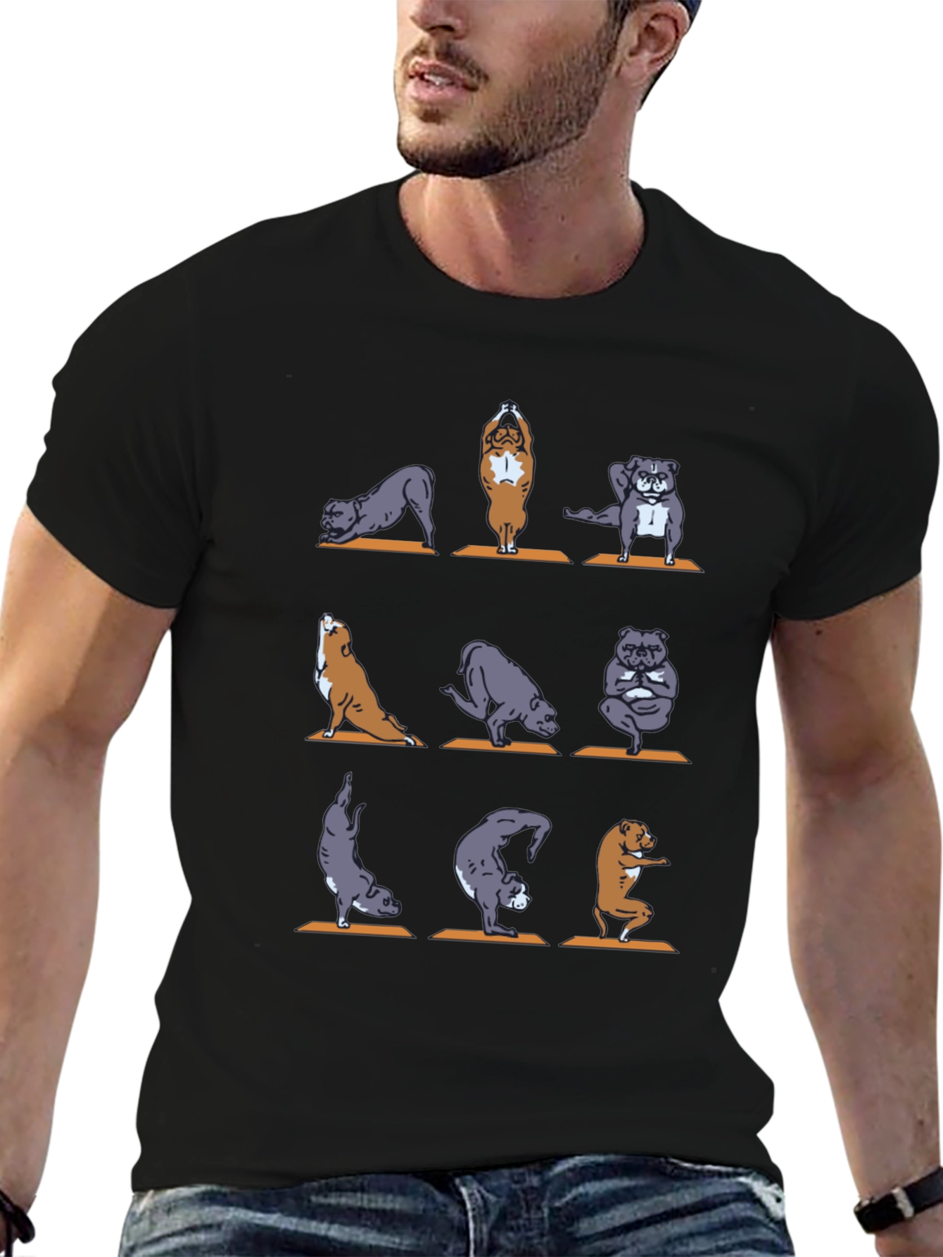 Yoga Dogs Graphic T-Shirt - Unisex