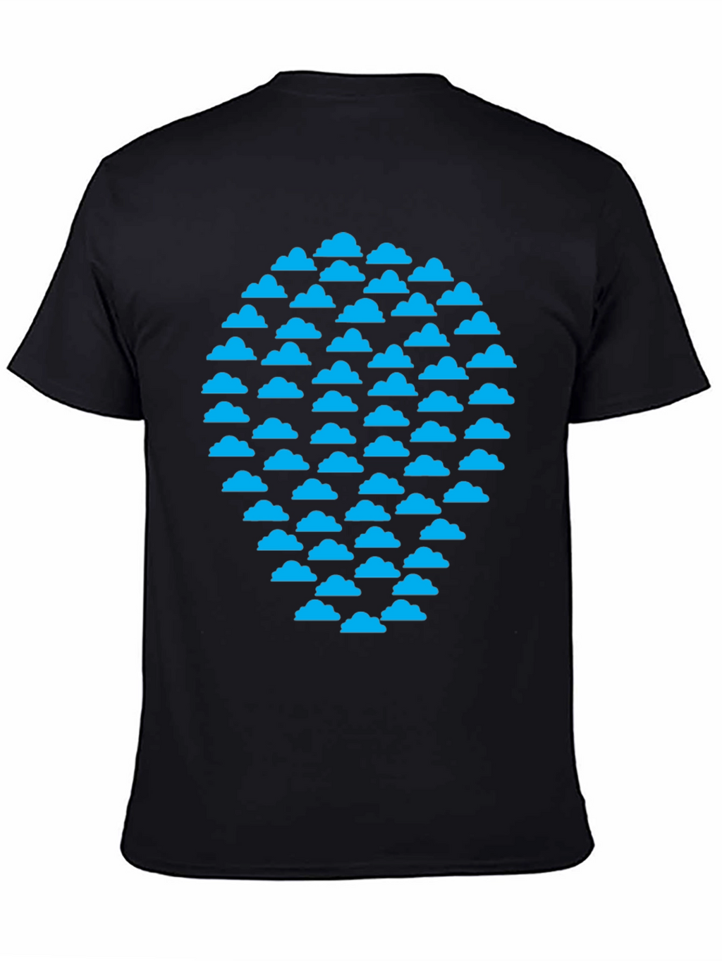 Cloud Pattern Black T-Shirt