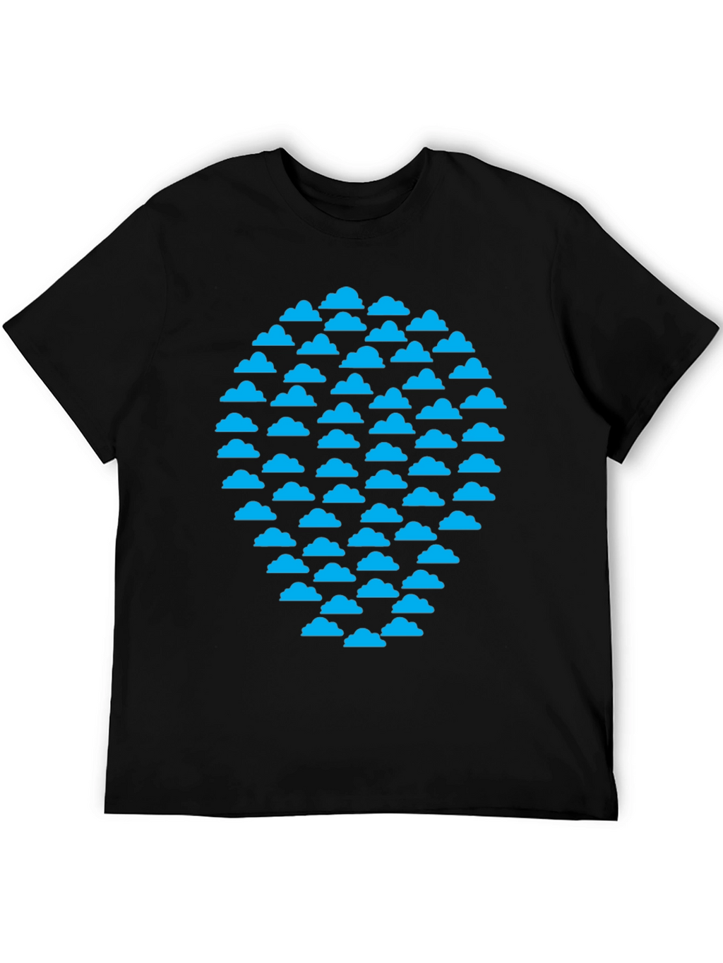 Cloud Pattern Black T-Shirt
