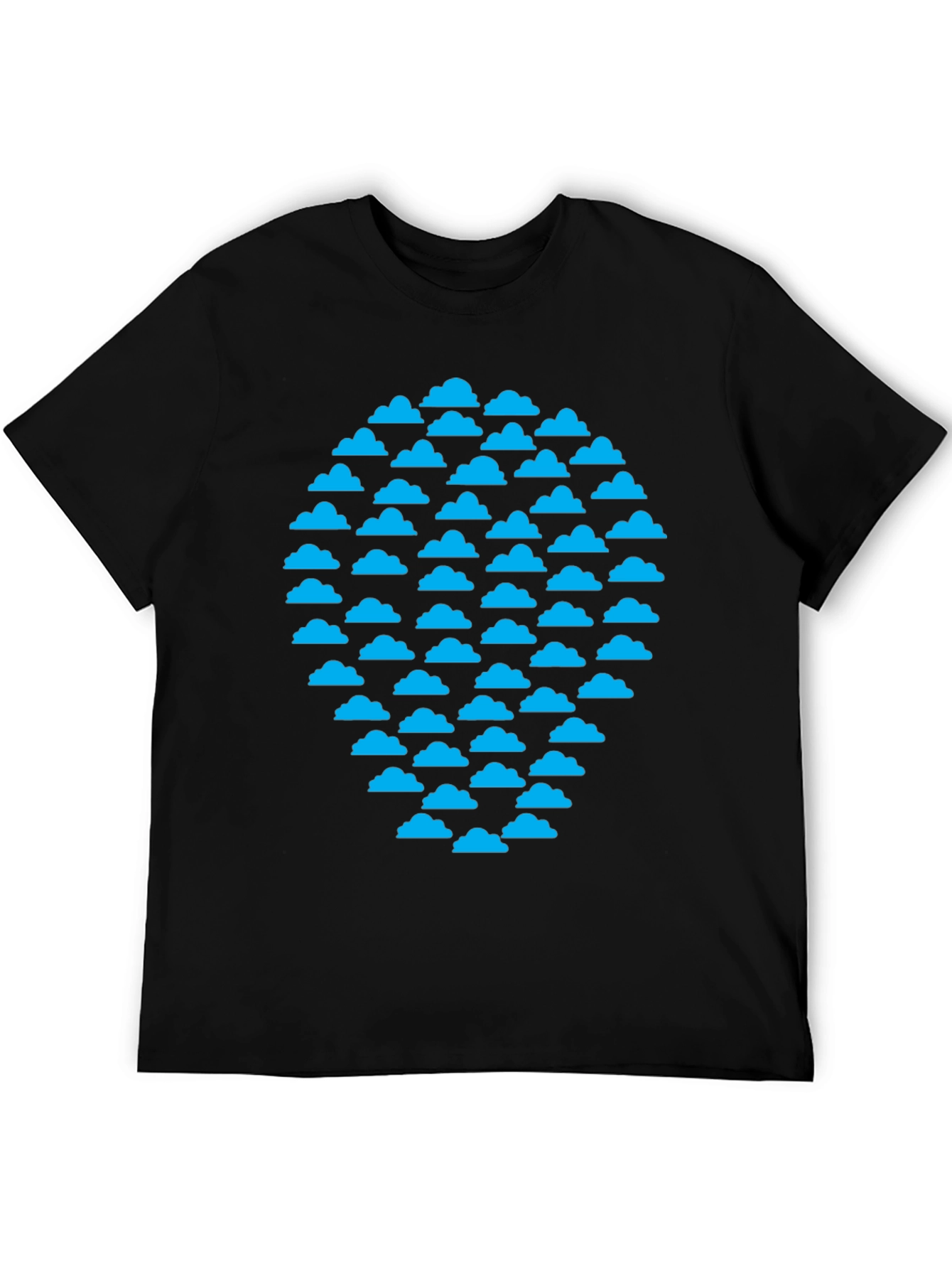 Cloud Pattern Black T-Shirt