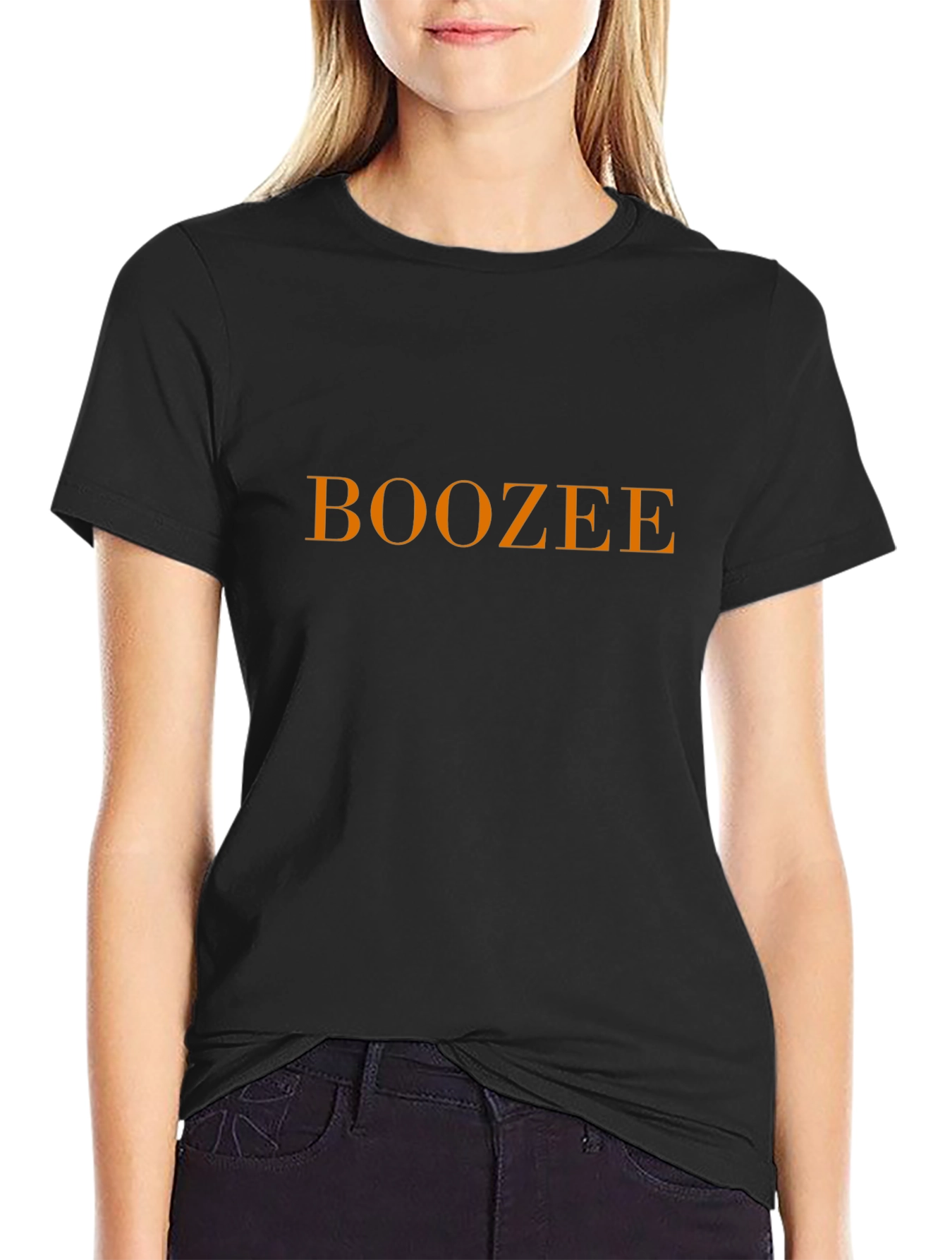 Boozee Graphic Tee - Black Cotton Blend T-Shirt