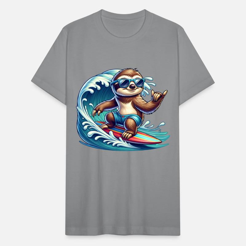 Chill Surfing Sloth Riding Waves in Style