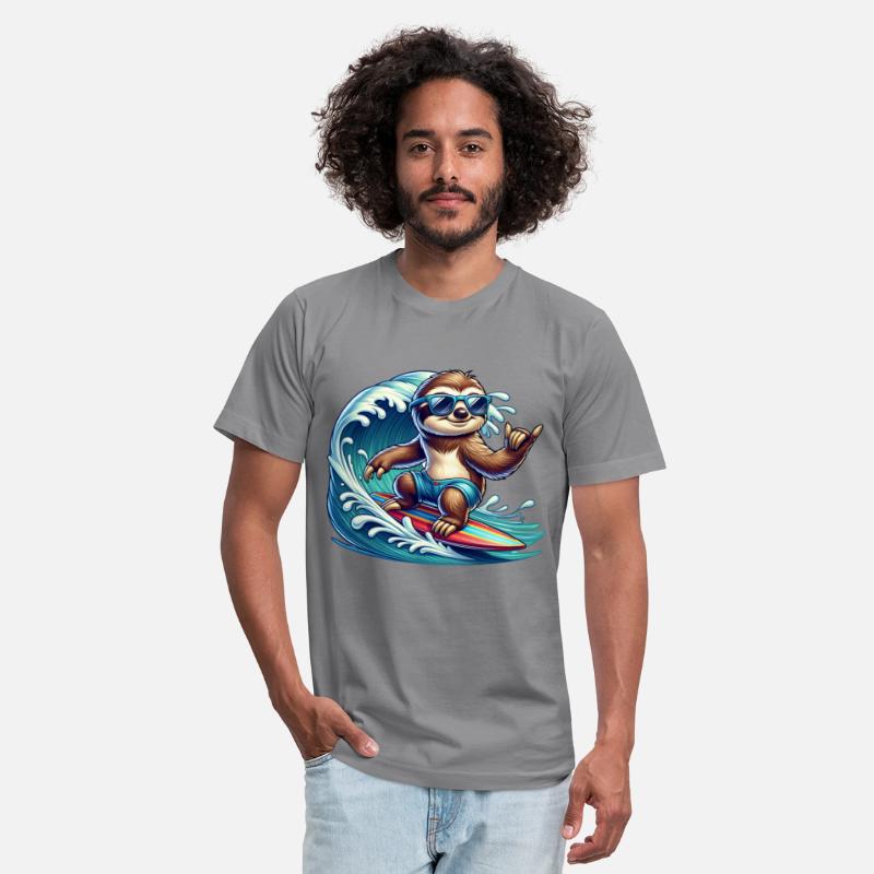 Chill Surfing Sloth Riding Waves in Style