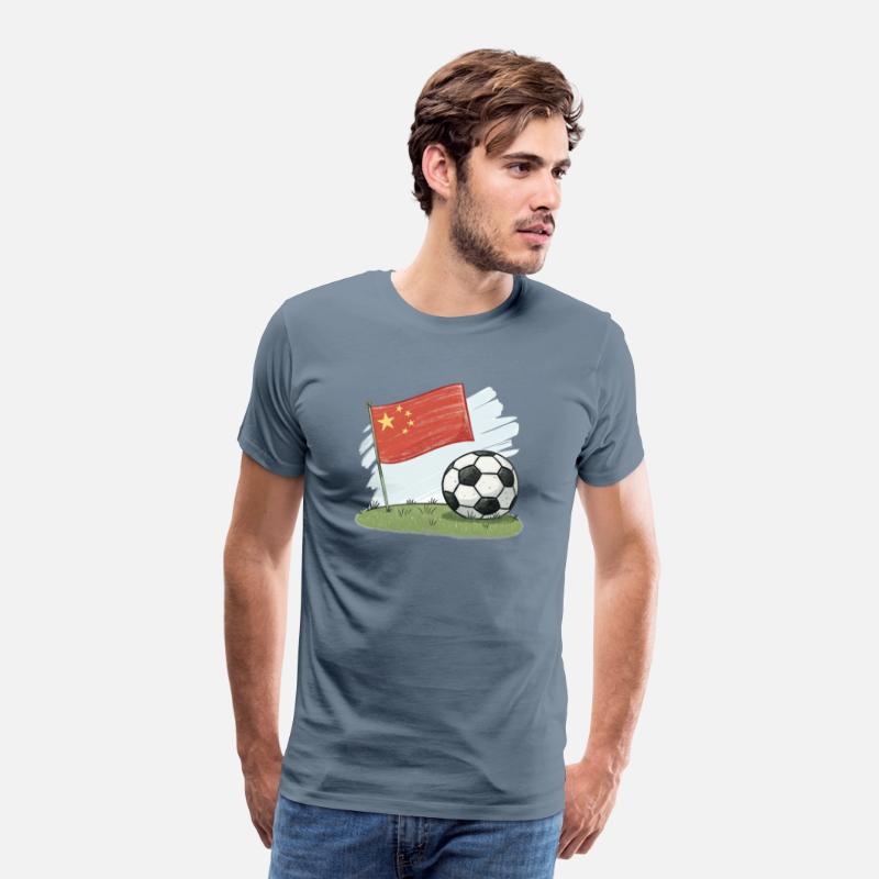 China flag and crayon-style soccer ball