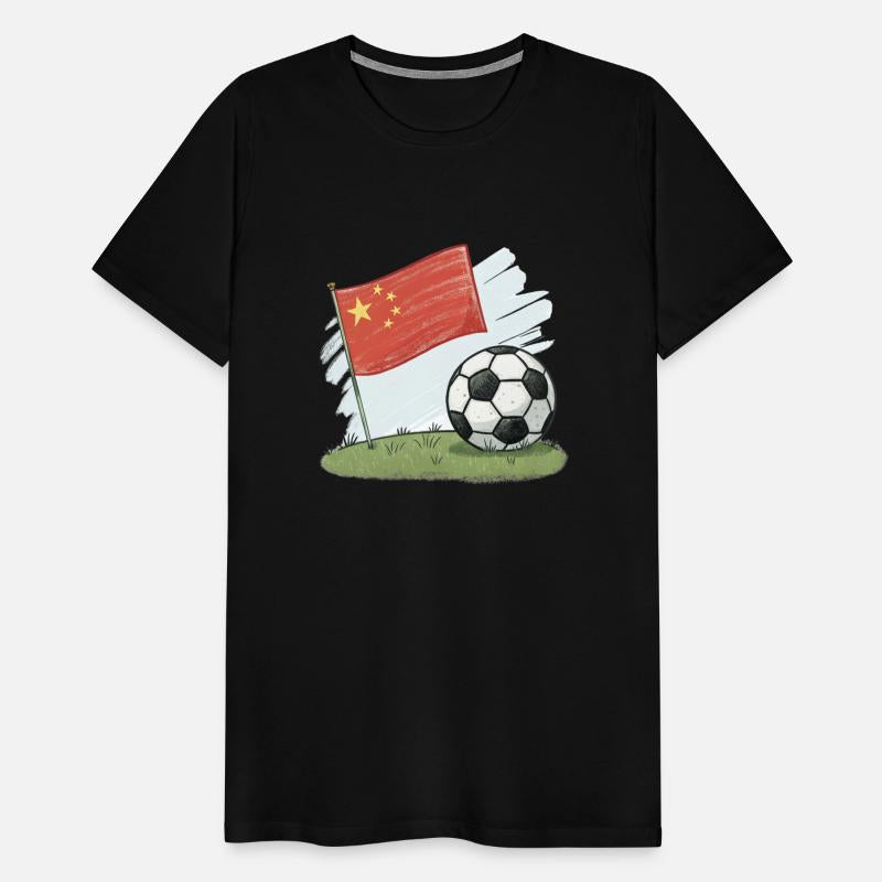 China flag and crayon-style soccer ball