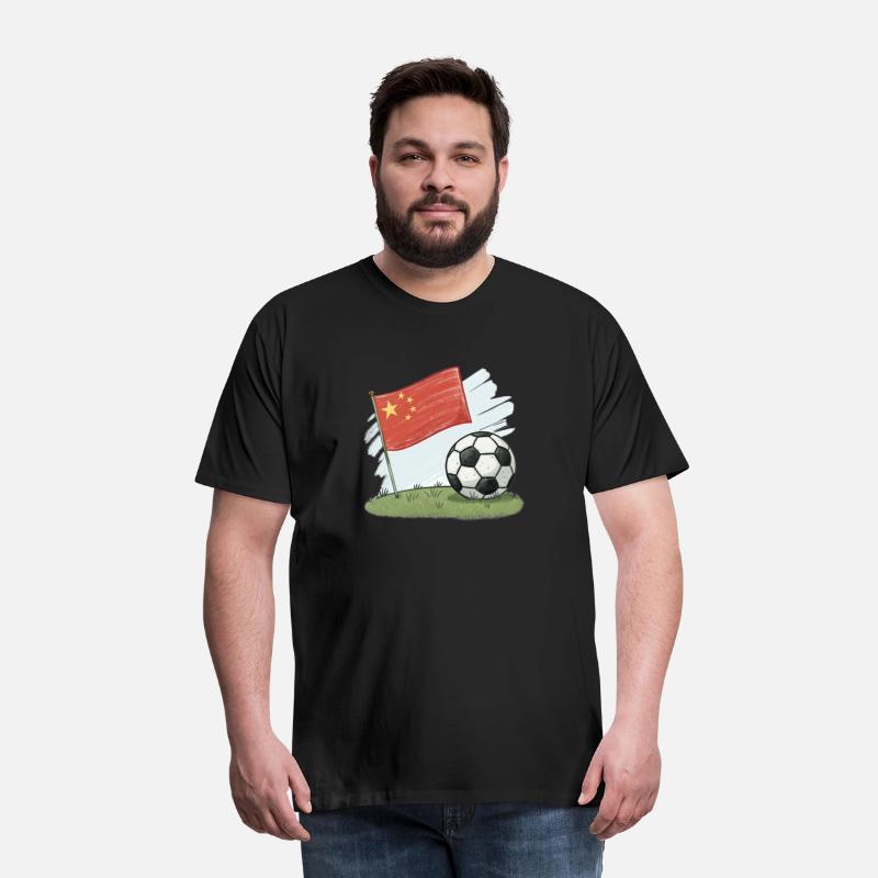 China flag and crayon-style soccer ball