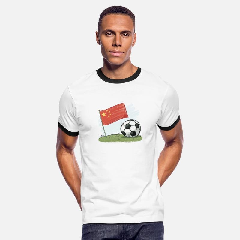 China flag and crayon-style soccer ball