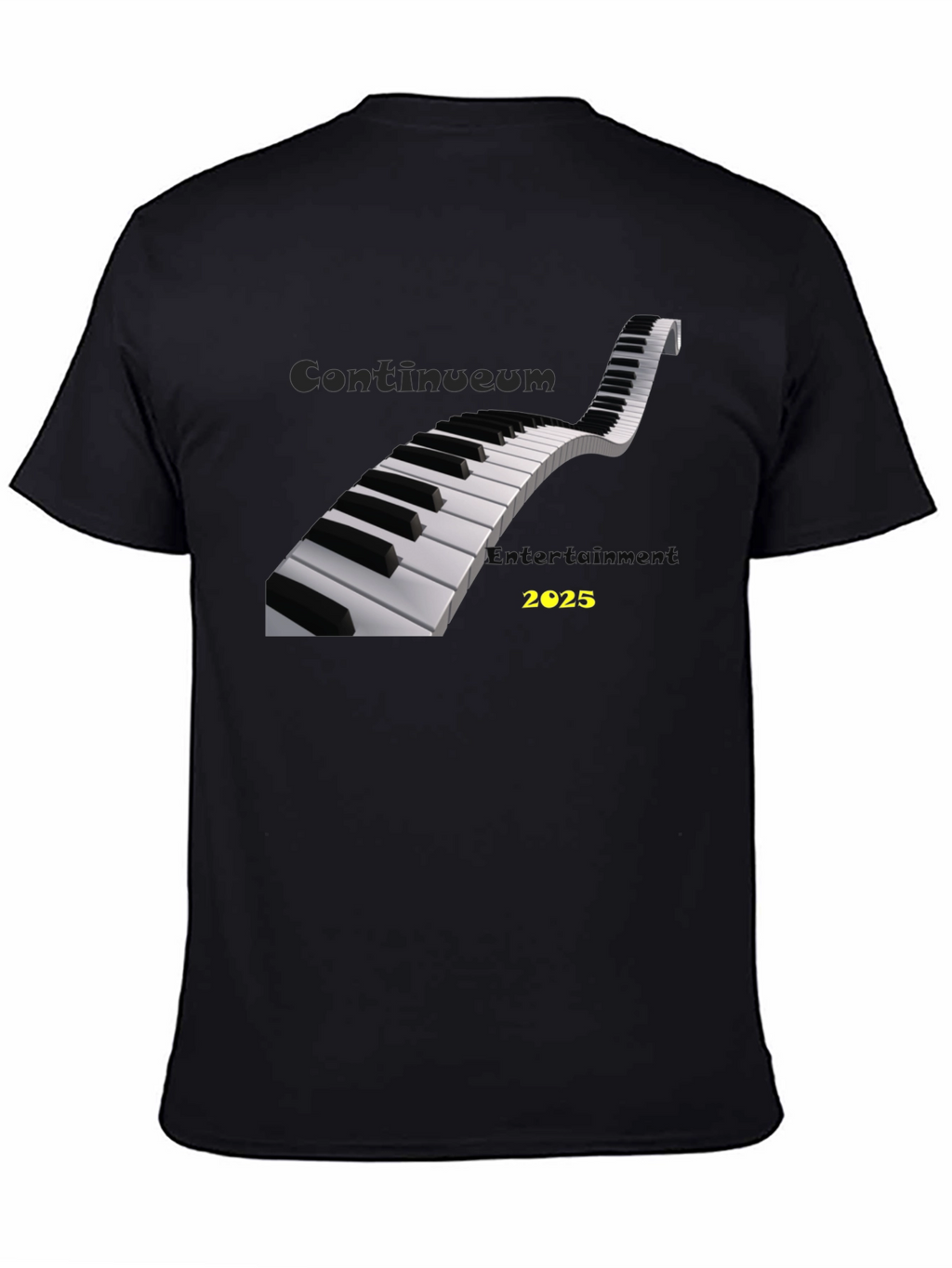 Piano Keys T-Shirt - Continuum Entertainment 2025 Black Tee