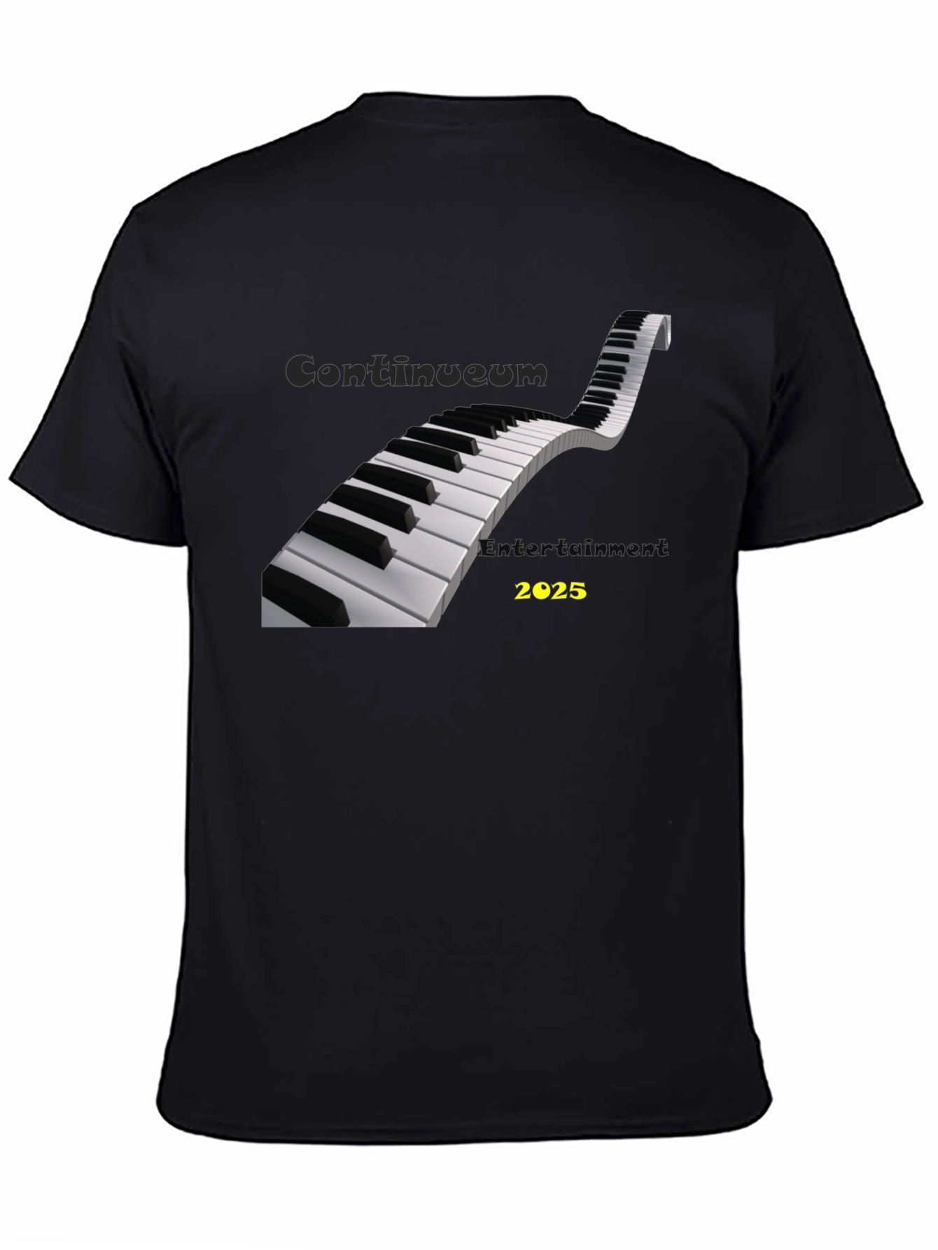 Piano Keys T-Shirt - Continuum Entertainment 2025 Black Tee