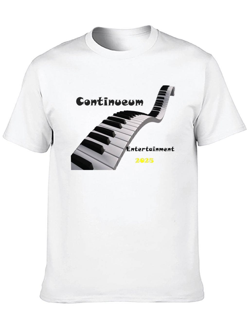 Piano Keys T-Shirt - Continuum Entertainment 2025 Black Tee
