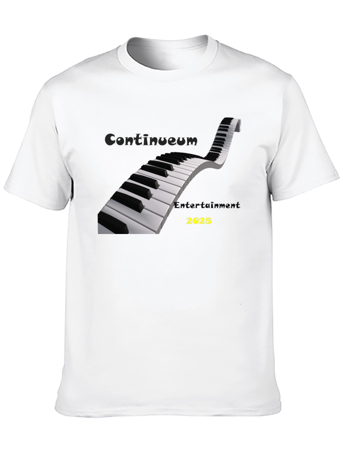 Piano Keys T-Shirt - Continuum Entertainment 2025 Black Tee
