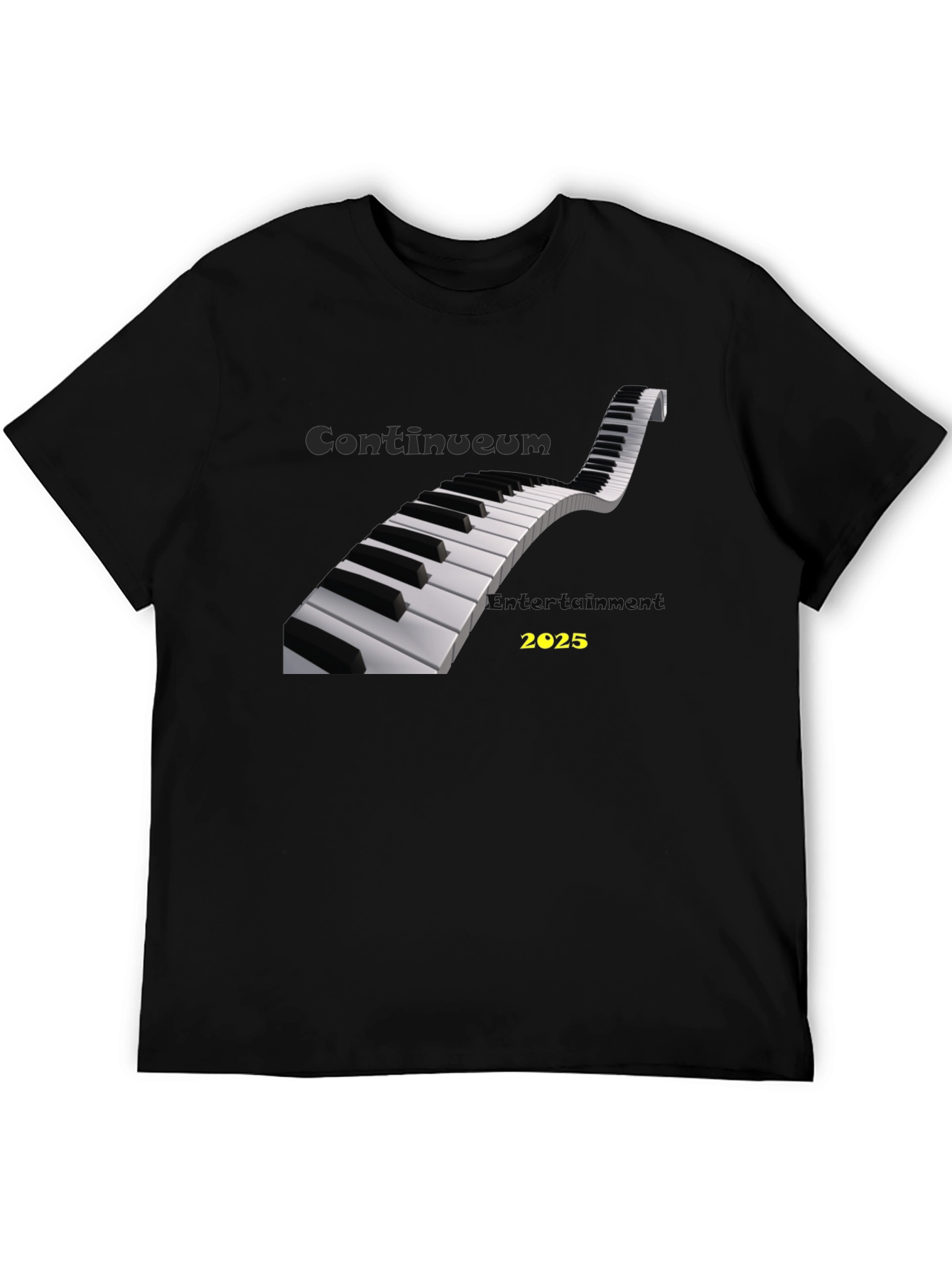 Piano Keys T-Shirt - Continuum Entertainment 2025 Black Tee