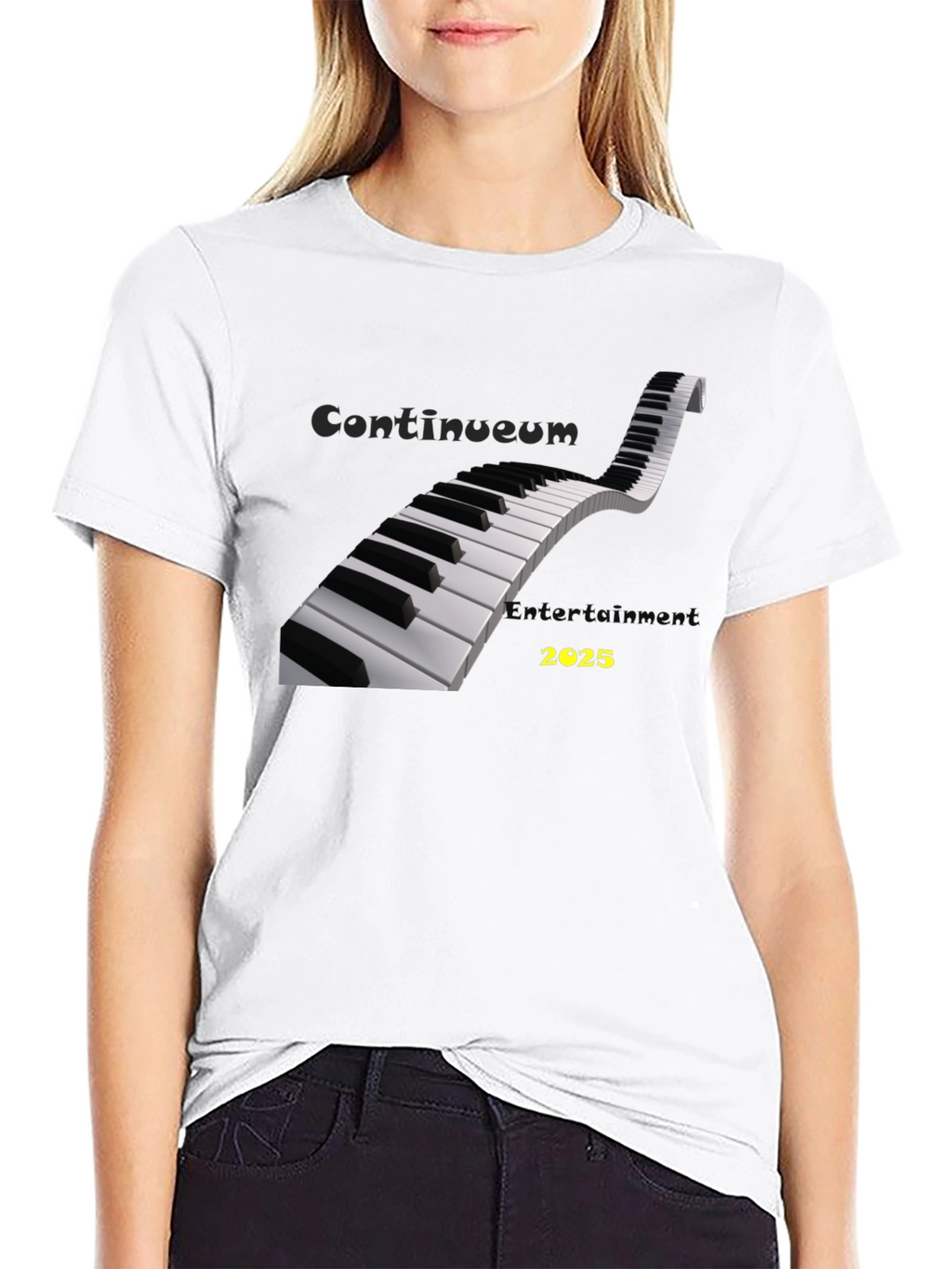 Piano Keys T-Shirt - Continuum Entertainment 2025 Black Tee