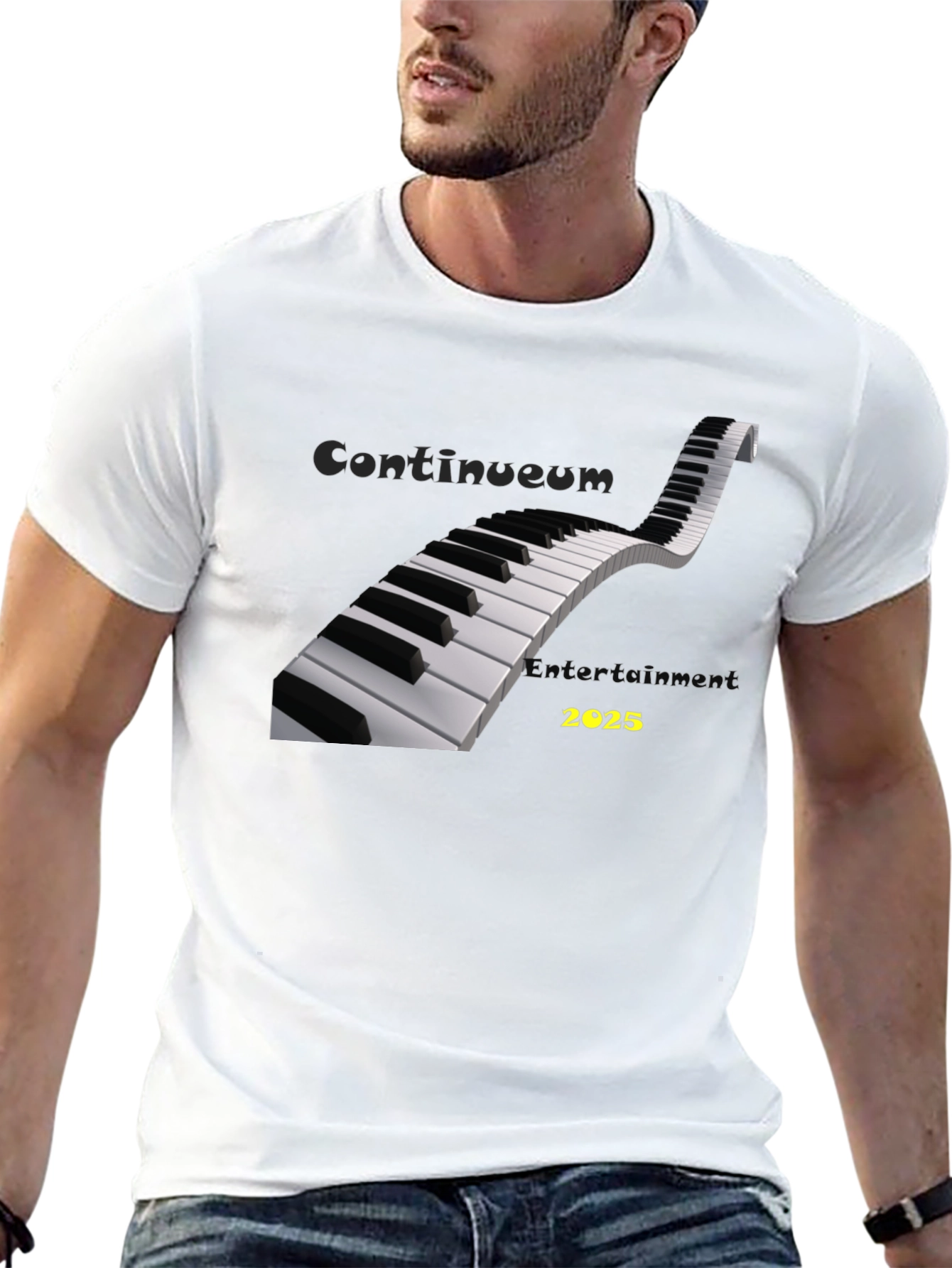 Piano Keys T-Shirt - Continuum Entertainment 2025 Black Tee