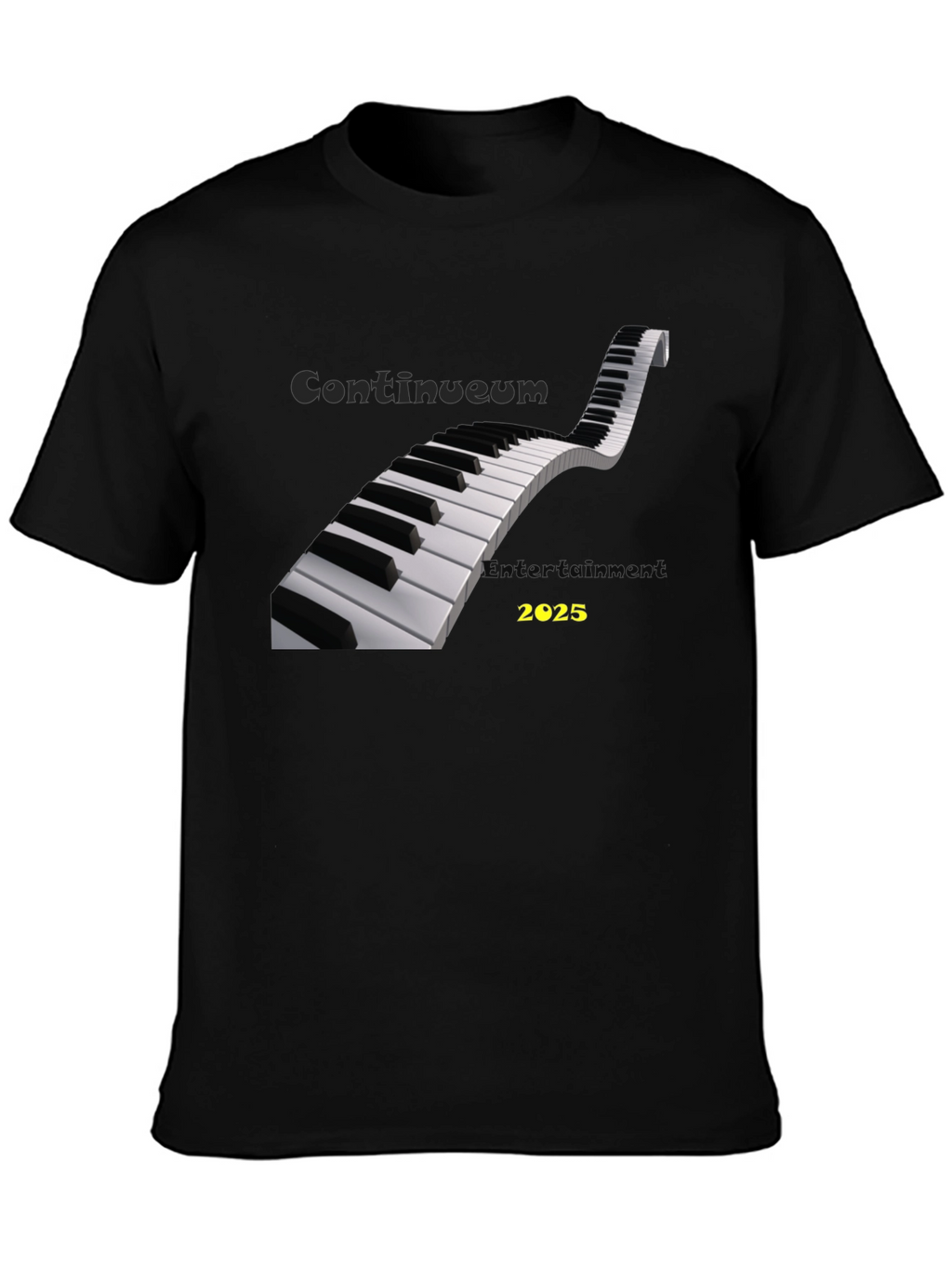 Piano Keys T-Shirt - Continuum Entertainment 2025 Black Tee
