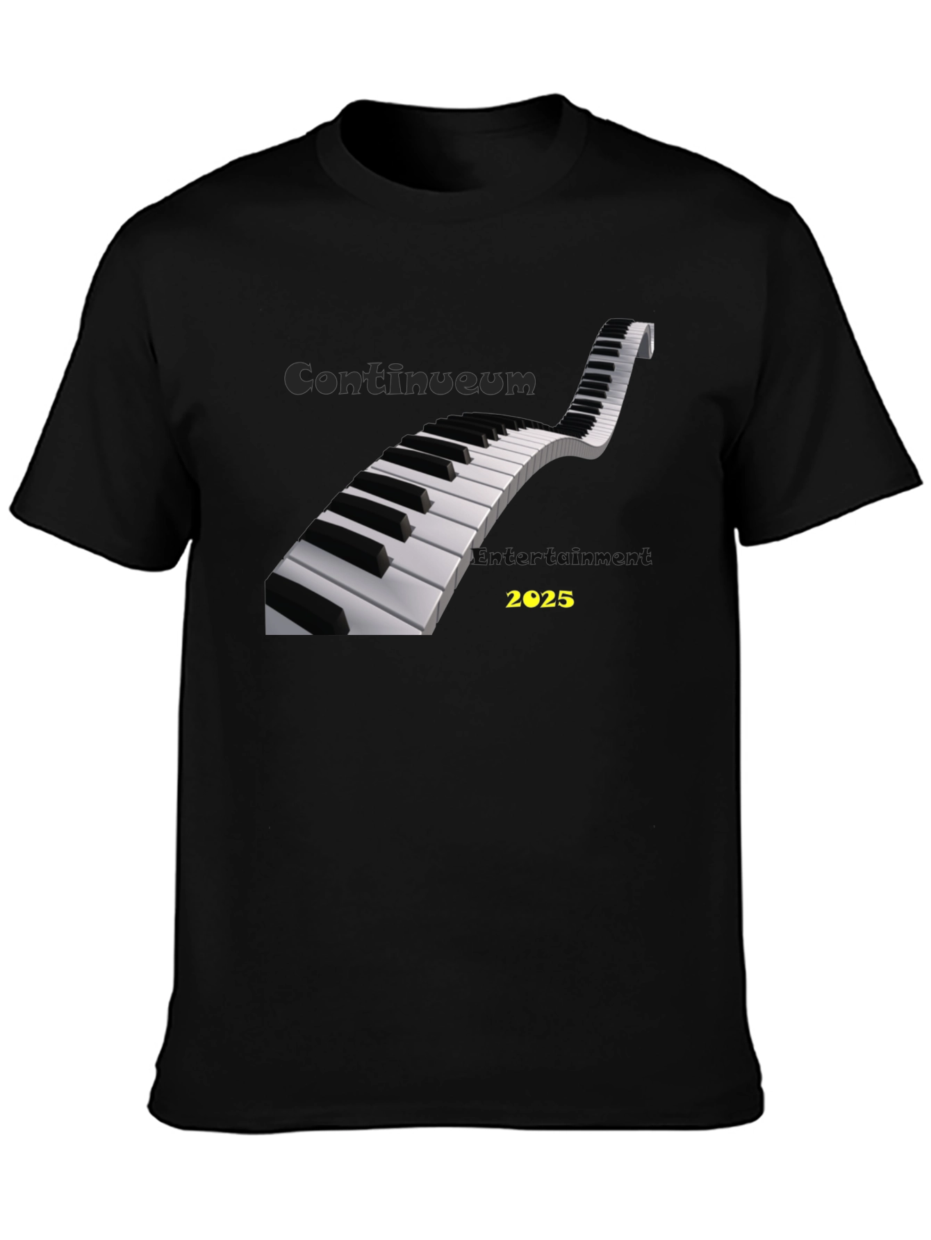 Piano Keys T-Shirt - Continuum Entertainment 2025 Black Tee