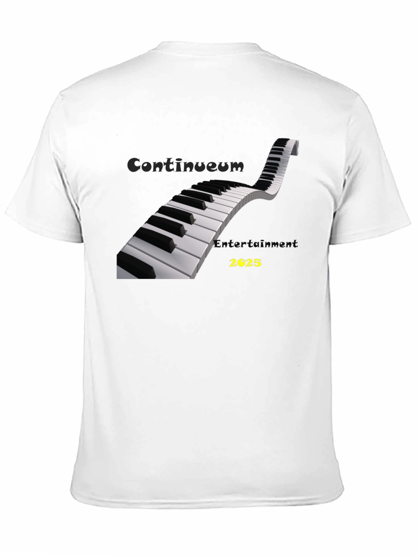 Piano Keys T-Shirt - Continuum Entertainment 2025 Black Tee