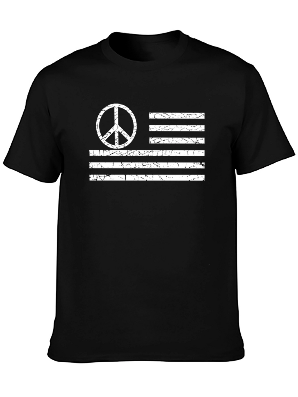 Peace Flag Graphic Tee - Black Cotton