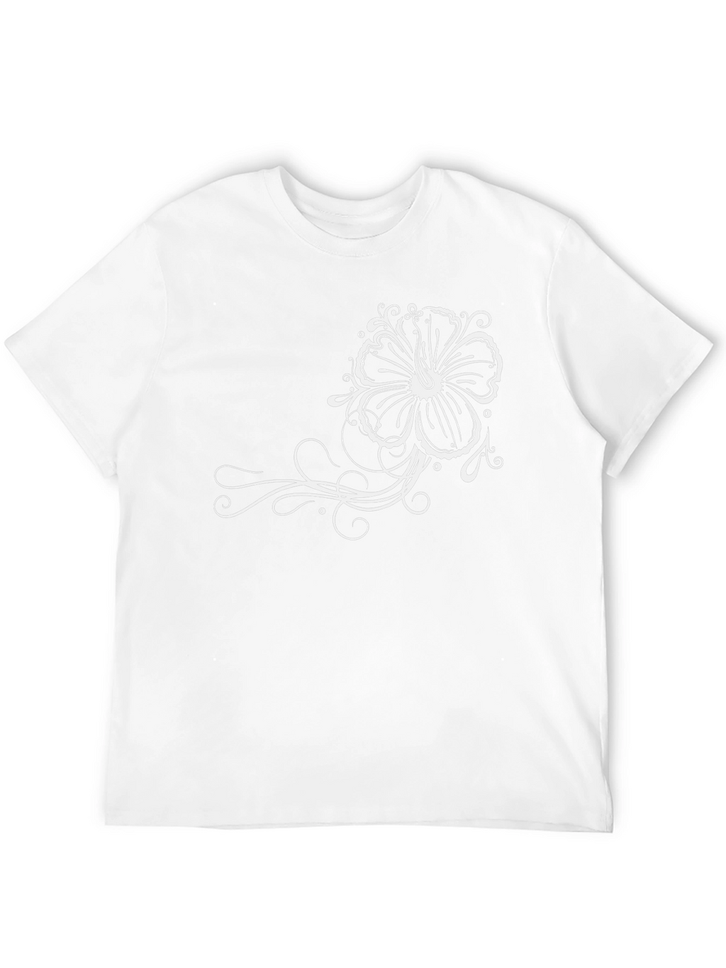 Black T-Shirt with Floral Design