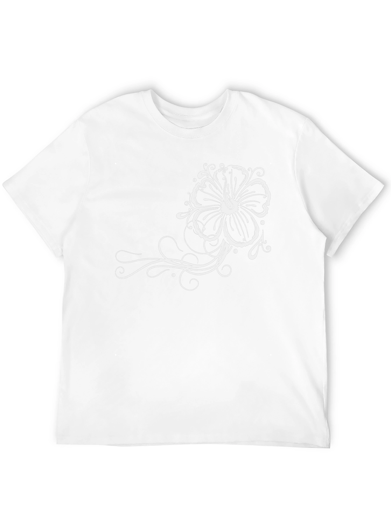 Black T-Shirt with Floral Design
