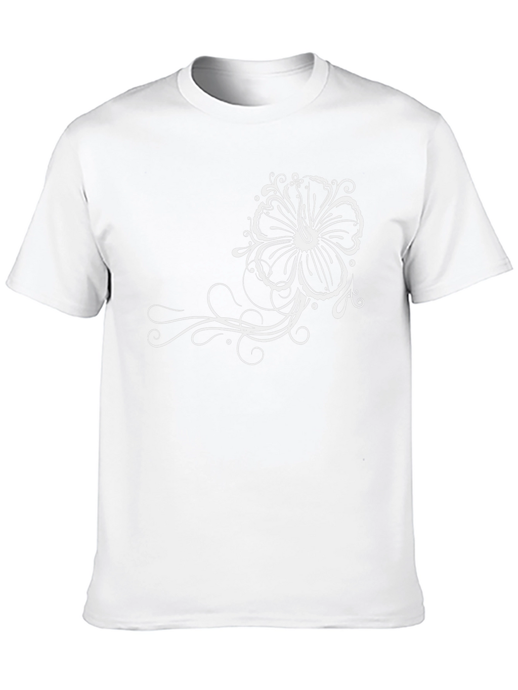 Black T-Shirt with Floral Design
