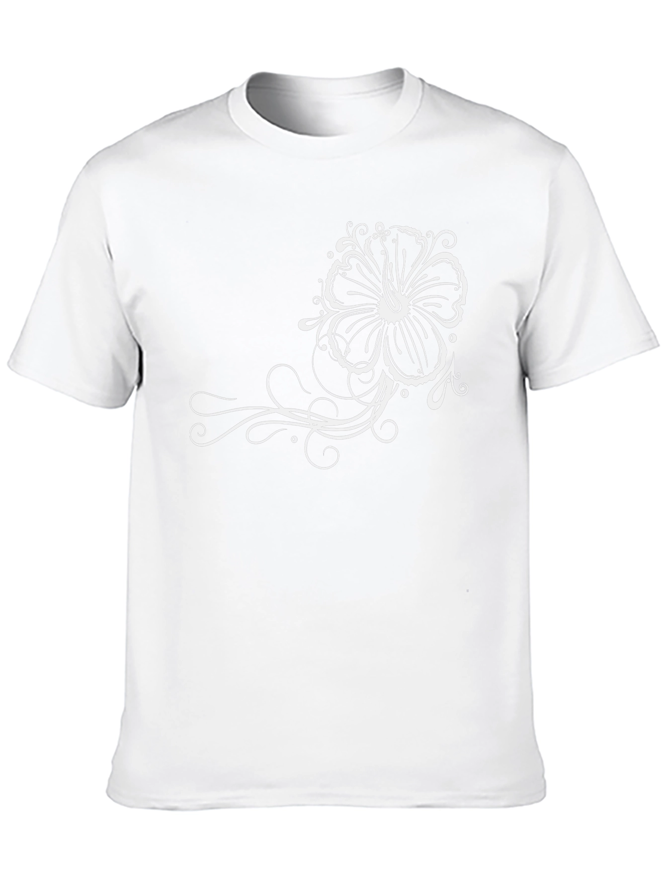 Black T-Shirt with Floral Design