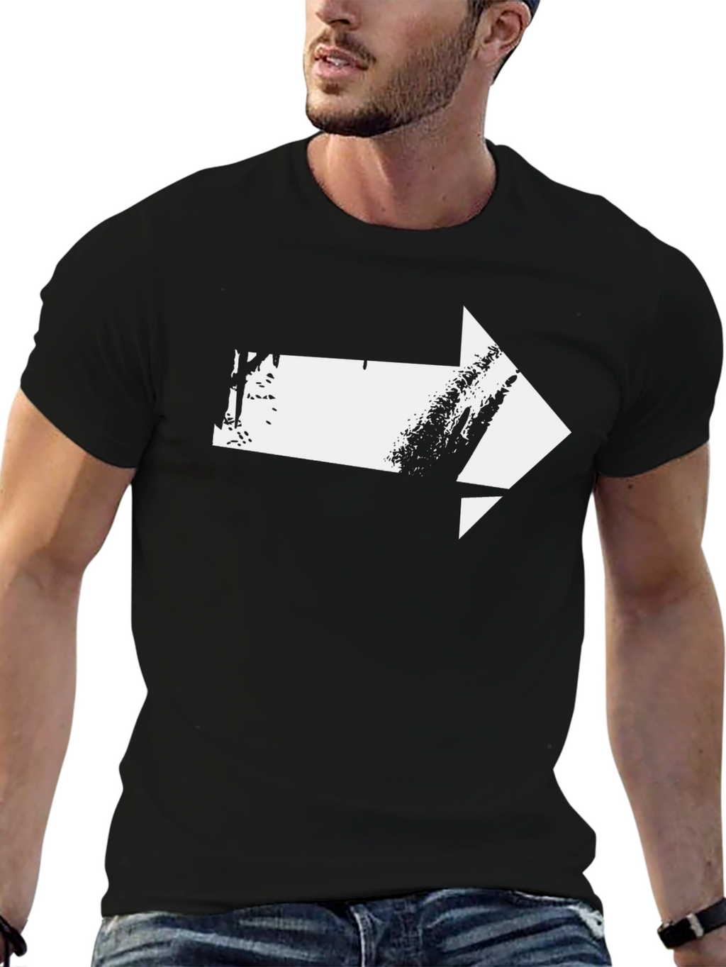 Arrow Graphic T-Shirt - Modern Design Black Tee
