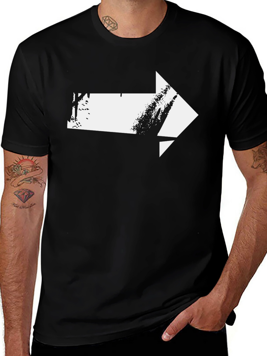 Arrow Graphic T-Shirt - Modern Design Black Tee