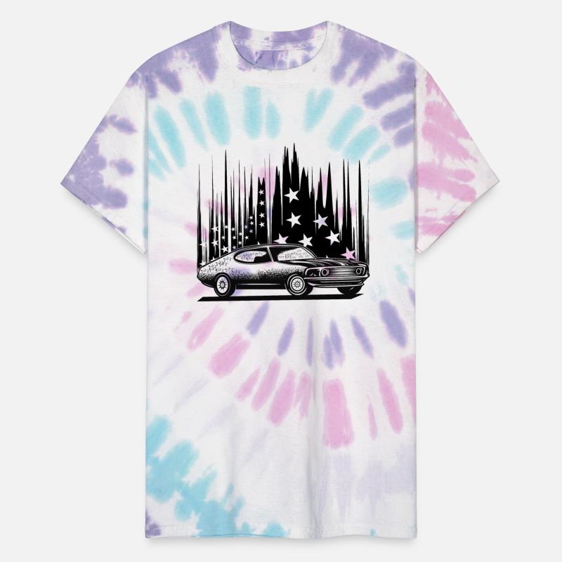 Classic Car with USA flag