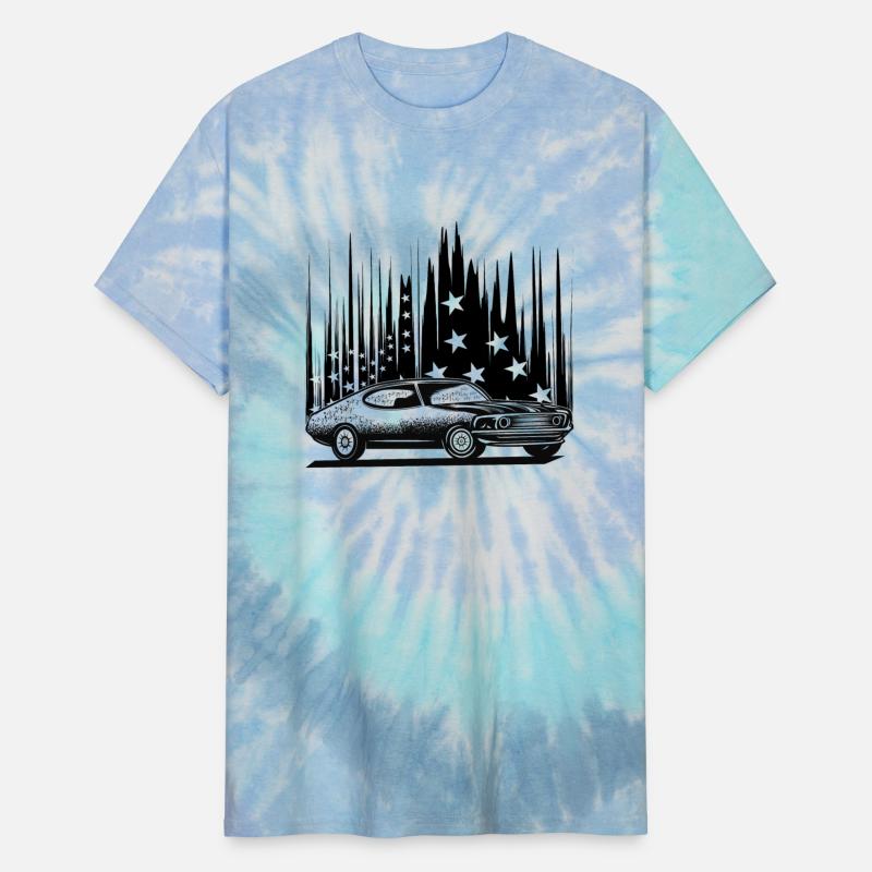 Classic Car with USA flag