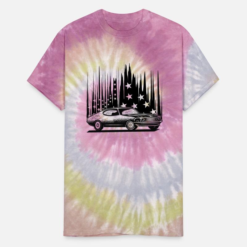 Classic Car with USA flag