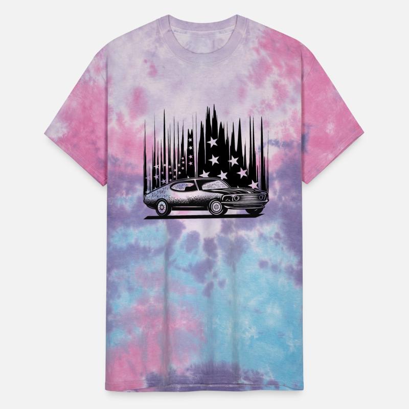 Classic Car with USA flag