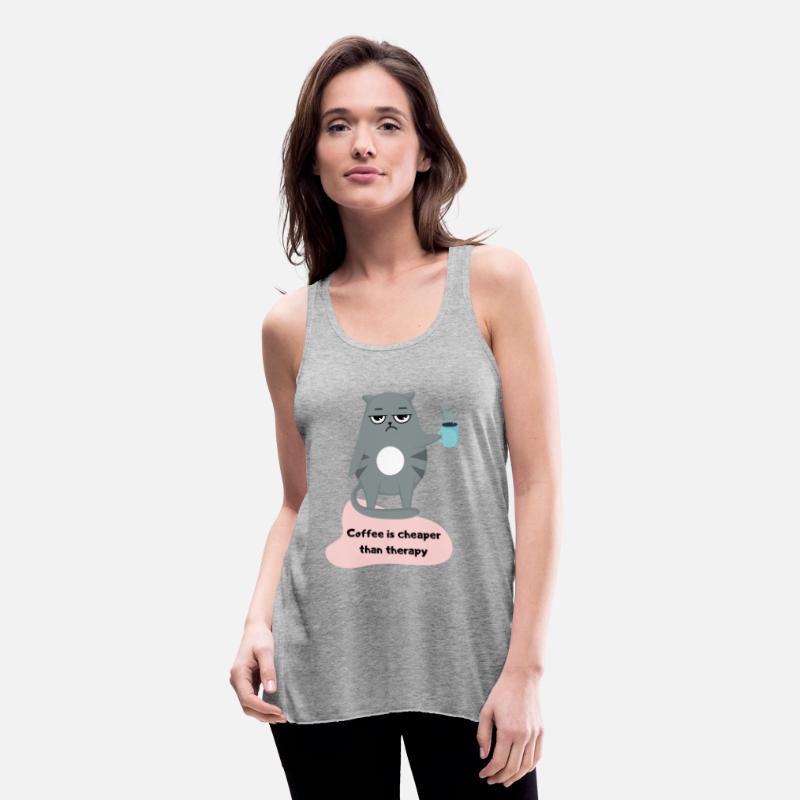 Coffee is Cheaper than Therapy - Cat Lover T-shirt