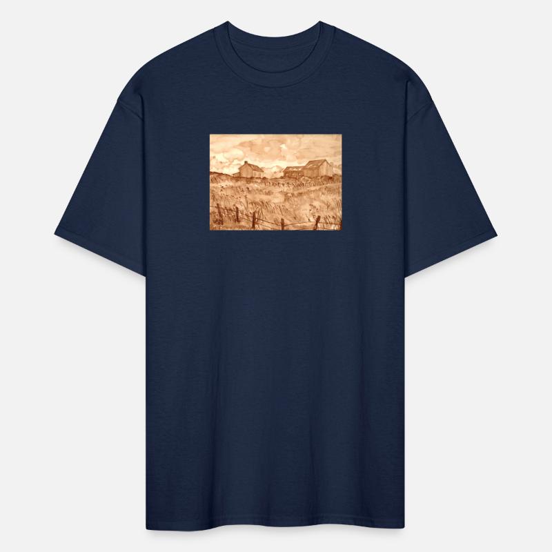 Coffee Painting Fence Scene