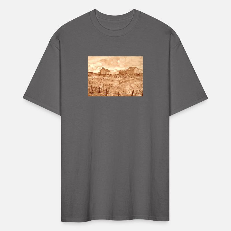 Coffee Painting Fence Scene