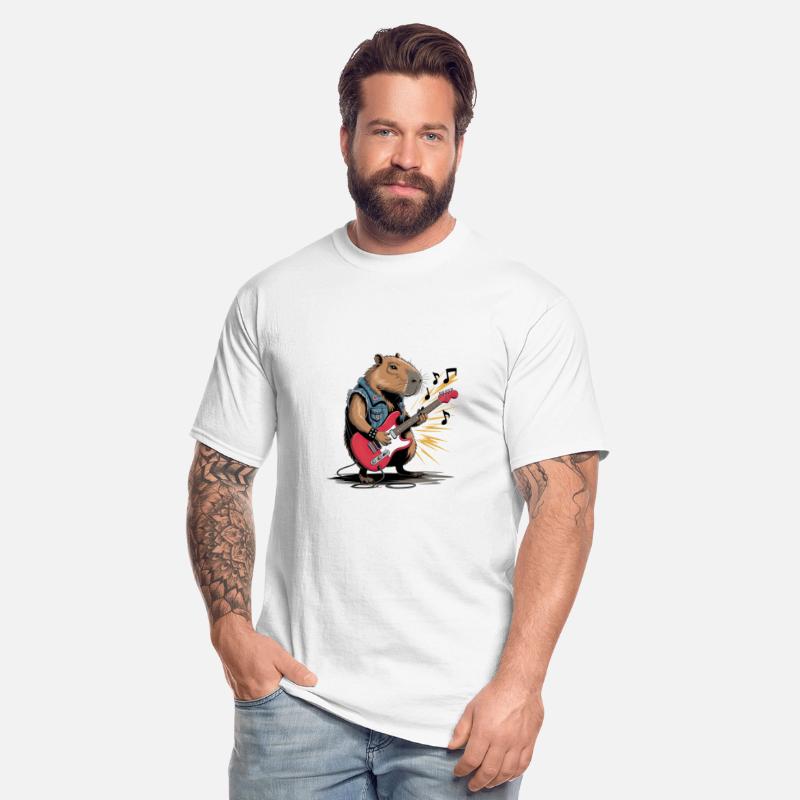 Cool Capybara Playing Electric Guitar