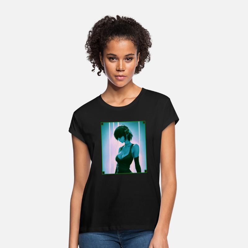 Cool Music Anime Girl Beautiful Cyber Chick Edgy A