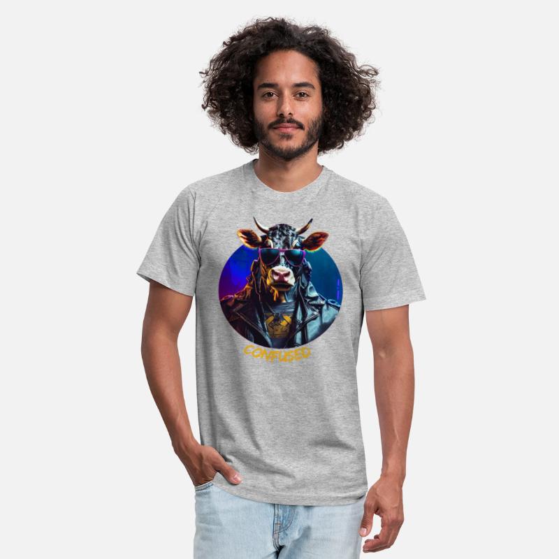 Cow in sunglasses and leather jacket