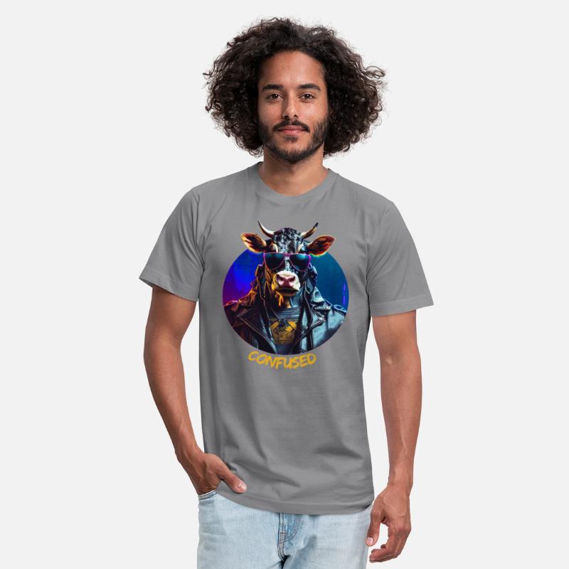 Cow in sunglasses and leather jacket