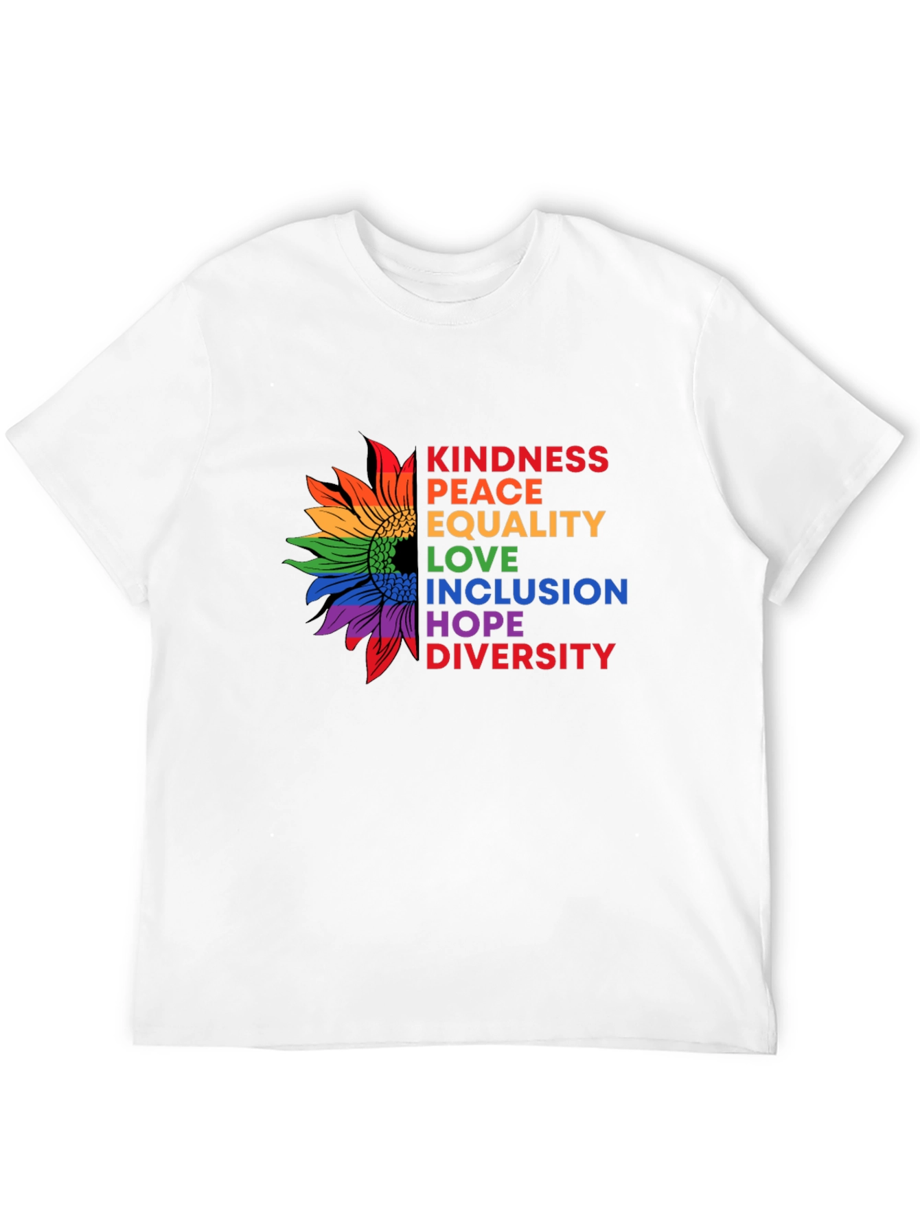 Kindness Peace Equality Sunflower Graphic T-Shirt